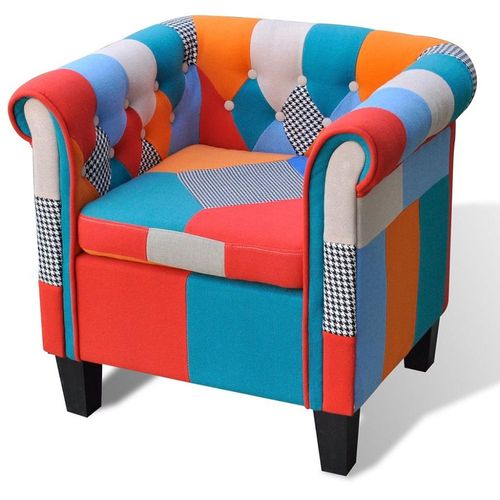 Fauteuil Chaise Siège Lounge Design Club Sofa Salon Avec De Patchwork Tissu 1102048/3