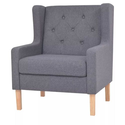 Fauteuil Chaise Siège Lounge Design Club Sofa Salon Tissu Gris 1102324
