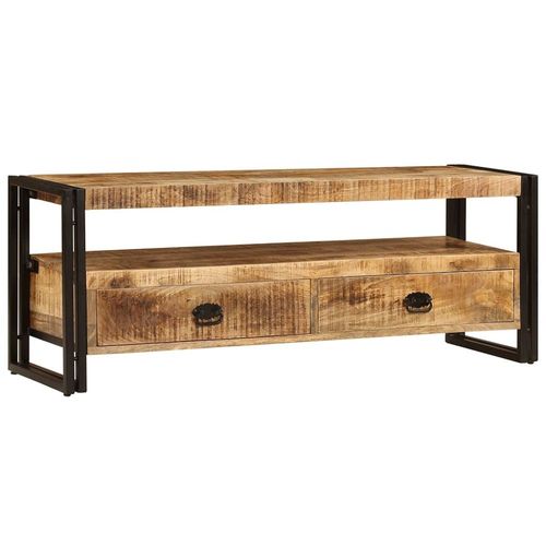 Meuble Télé Buffet Tv Télévision Design Pratique 120 Cm Bois Solide De Manguier 2502063