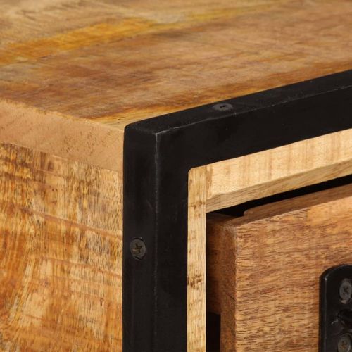 Meuble Télé Buffet Tv Télévision Design Pratique Avec Tiroirs 120 Cm Bois Massif De Manguier 2502106