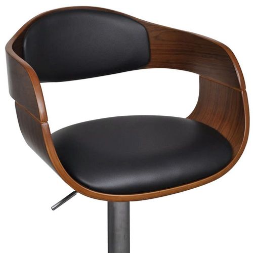Tabouret De Bar Cuir Synthétique Hauteur Réglable Luxe Bois Et Cuir 1202158/2