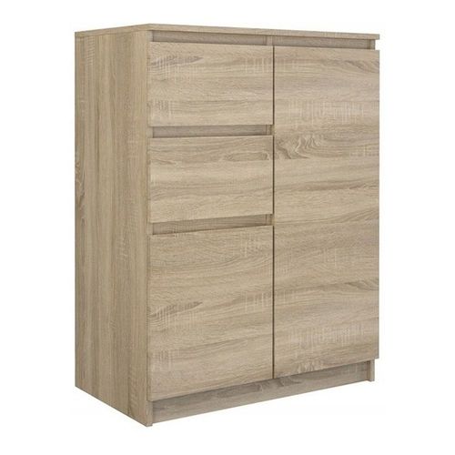 Commode Moderne Salon/Chambre/Bureau 97x70x40 - 2 Portes + 2 Tiroirs - Buffet Contemporain Séjour - Parme