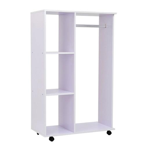 Armoire Penderie Armoire De Rangement Mobile Panneaux De Particules Blanc