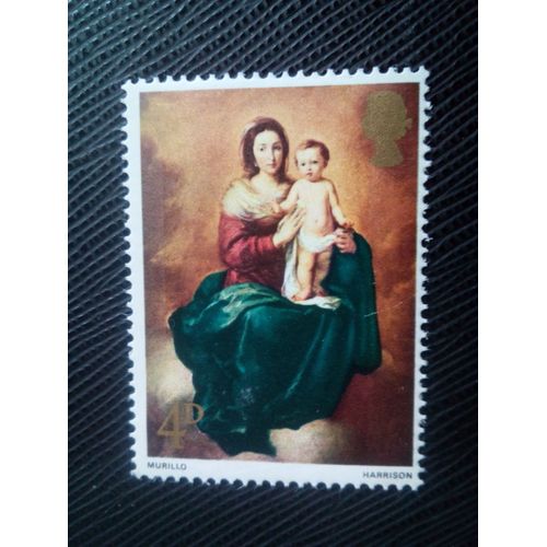 Timbre Angleterre Yt 500 Vierge À L'enfant (Murillo) 1967 ( 00100305 )