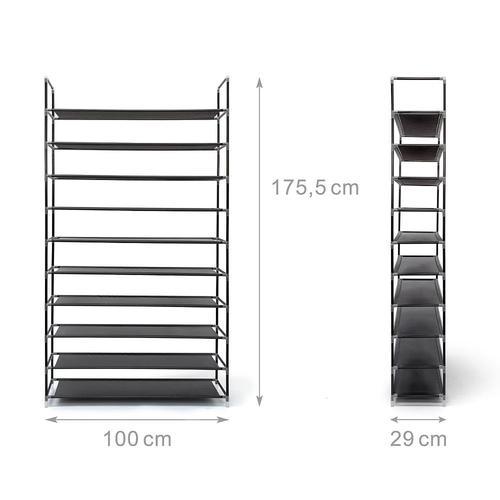 Étagère À Chaussures Démontable 50 Paires Rangement Couloir Cave Pratique 175 Cm 2013113