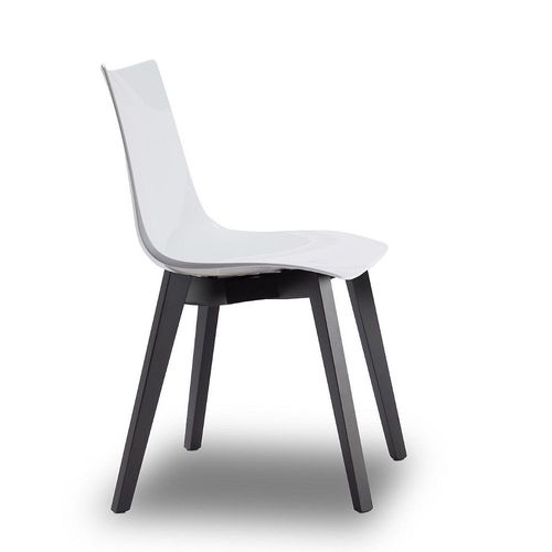 Chaise Design Avec Pieds Bois Wengé - Natural Zebra Antishock Blanche - Vendu À L'unité - Déco Originale
