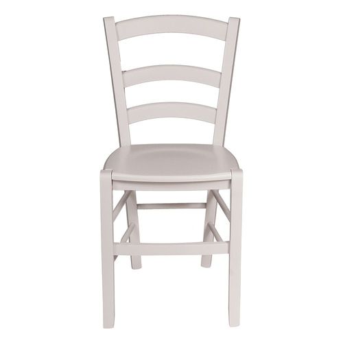Chaise Classique En Bois, Avec Fond En Bois, Made In Italy, 46x42h87 Cm, Couleur Blanc