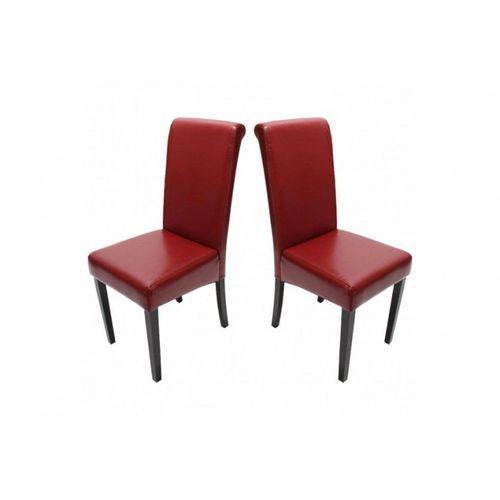 Chaise De Salle À Manger Lot De 2 Florence Rouge Pieds Foncés