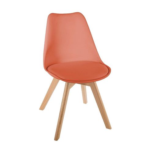 Chaise De Table Assise Terracotta Et Pieds En Bois De Hêtre