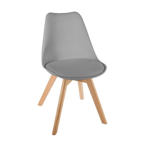 Chaise De Table Assise Grise Et Pieds En Bois De Hêtre