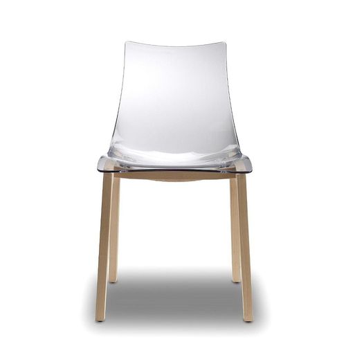 Chaise Transparente Design Avec Pieds Bois - Natural Zebra