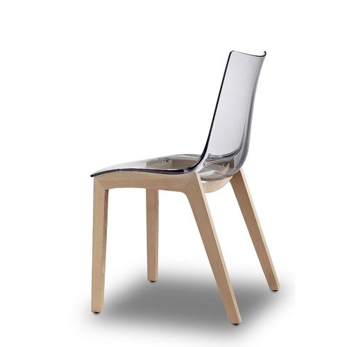 Chaise Transparente Design Avec Pieds Bois - Natural Zebra