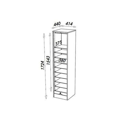 Classeur À Rideau Hauteur 172 Cm - Coloris: Hêtre