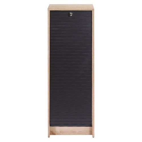 Classeur À Rideau Chêne Bicolore 104 Cm - Coloris: Noir