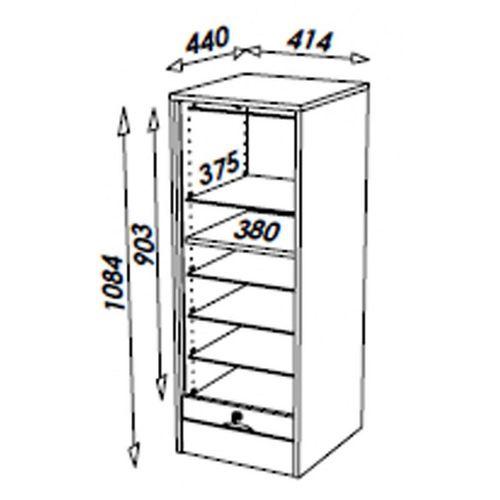 Classeur À Rideau Hauteur 108 Cm - Coloris: Hêtre
