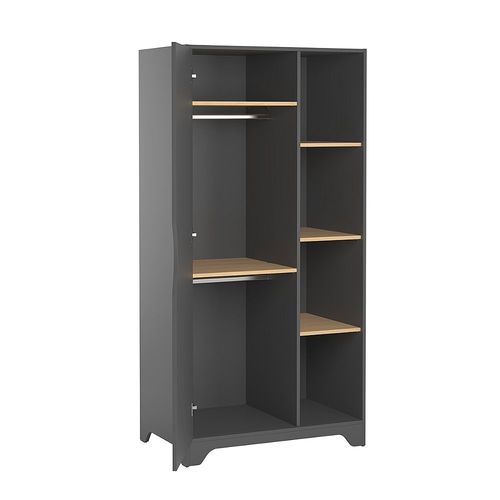 Armoire 1 Porte Vox Leaf - Gris Et Bois