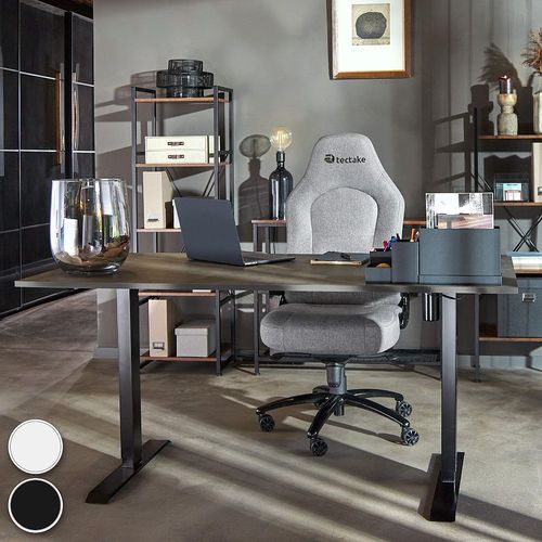 Bureau Assis Debout (Piètement) 3 Fonctions 1 Moteur - Noir - Tectake