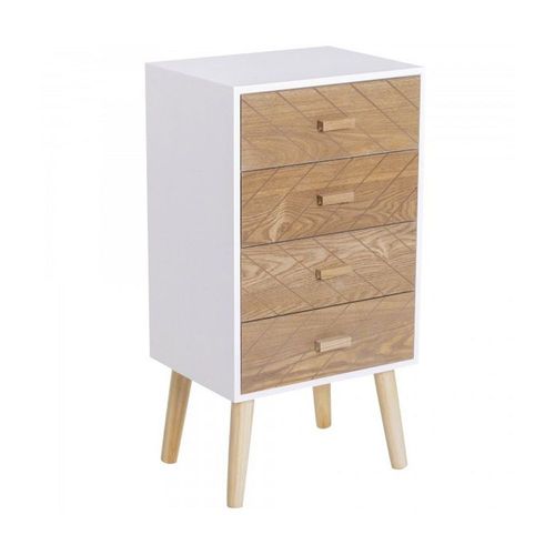 Un Meuble De Rangement Avec Tiroirs Fermés - Hêtre Et Blanche