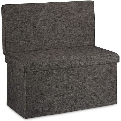 Tabouret Pouf Coffre De Rangement Pliant En Lin 76 Cm Marron 13_0002782_2