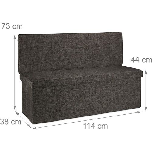 Tabouret Pouf Banquette De Rangement Pliant En Lin 114 Cm Marron 13_0002783