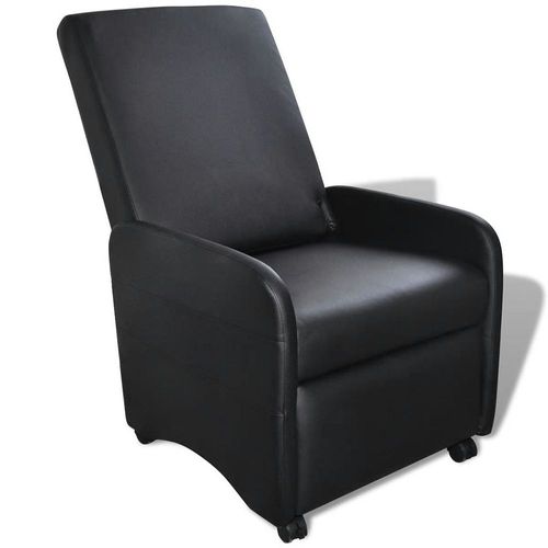 Fauteuil Chaise Siège Lounge Design Club Sofa Salon Pliable Cuir Synthétique Noir 1102066/3