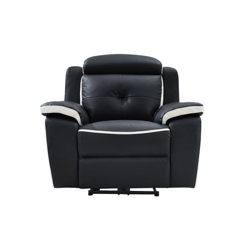 Fauteuil Relax Électrique En Cuir Angelique - Noir/Blanc