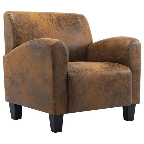 Fauteuil Chaise Siège Lounge Design Club Sofa Salon Marron Similicuir Daim 1102206/3