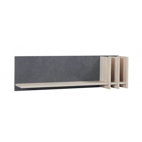 Etagère Murale Scandinave 100 Cm Malmo. Idéale Pour Exposer Vos Objets Déco. Coloris Chêne Clair/Gris Bét