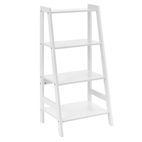 Étagère De Rangement Escalier Pour Salle De Bain Meuble De Stockage Forme Échelle À 4 Niveaux Mdf Laqué 9