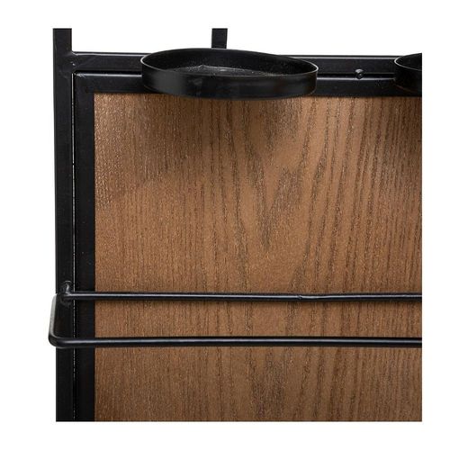 Étagère Murale Porte Bouteilles En Bois Et Métal Noir H 90 Cm