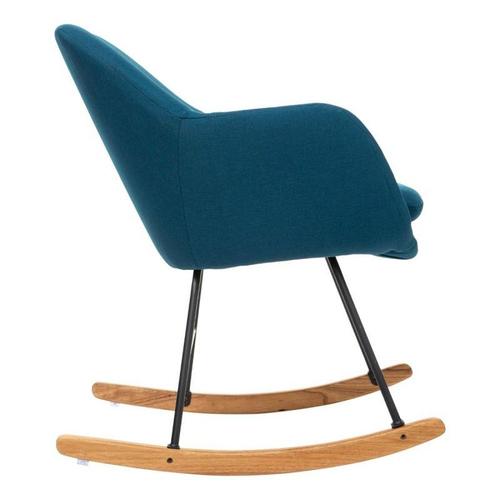 Fauteuil À Bascule Rocking Chair En Tissu Bleu Canard