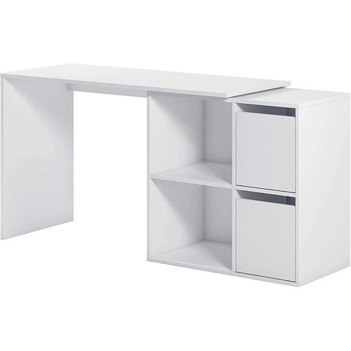 Table De Bureau Réversible Coloris Blanc Artik En Mdf - Profondeur 74 X Hauteur 120 X Longueur 77 Cm