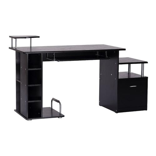 Bureau Pour Ordinateur Table Meuble Pc Informatique En Mdf Noir