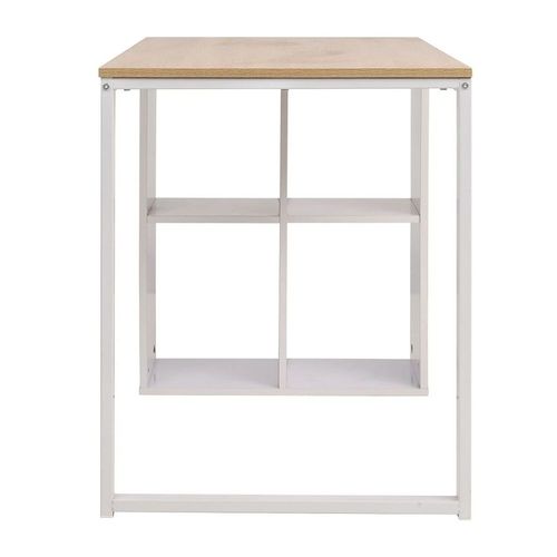 Bureau Table Meuble Travail Informatiqued'écriture 120 X 60 X 75 Cm Chêne Et Blanc 0502094