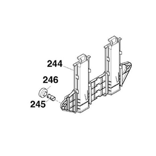 Roue + axe panier inférieur (repère 245) Lave-vaisselle (91601247 91601253 MAYTAG HOOVER GASFIRE BAUMATIC IBERNA ROSIERES CANDY ZEROWATT)