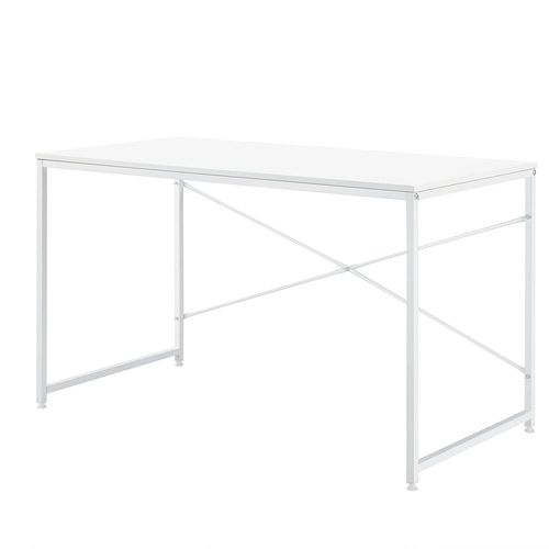 Bureau D'ordinateur Poste De Travail Table Mdf 120 Cm Blanc 03_0003510