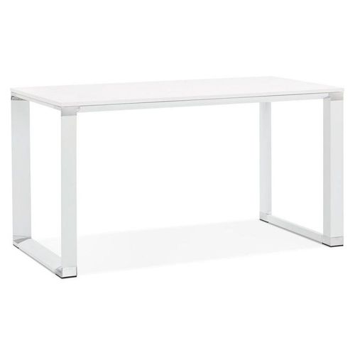 Bureau Design En Bois & Métal "Lumio" 140cm Blanc