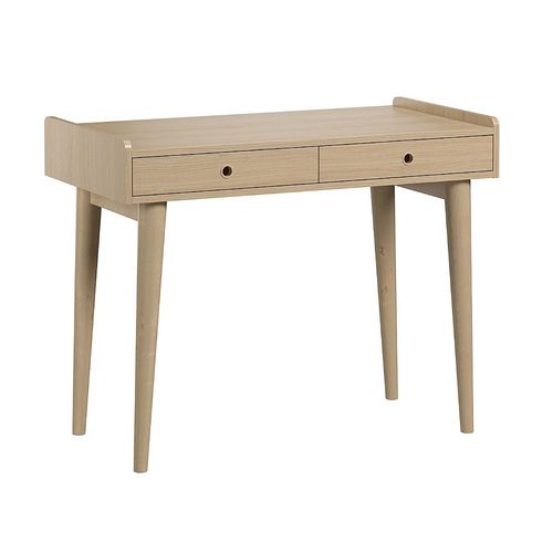 Bureau 2 Tiroirs Décor Chêne L96 Cm - Retro