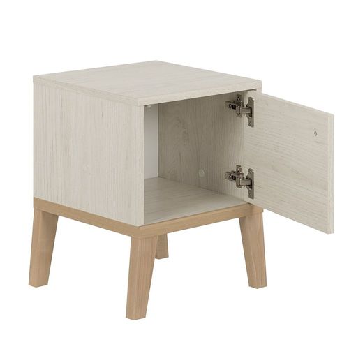 Chevet 1 Porte Gami Alika - Châtaignier Blanchi