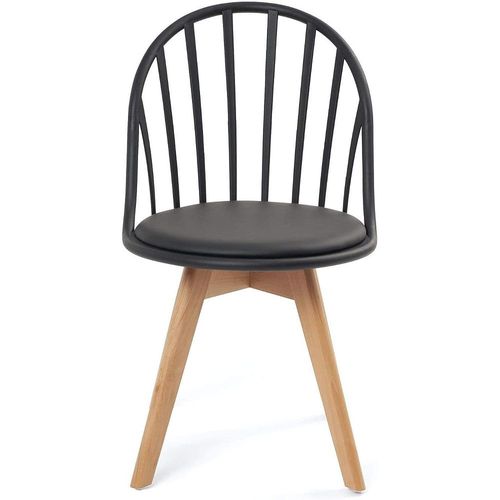 Lot De 2 Chaises Scandinaves Bistrot Avec Coussin Bold (Noir)
