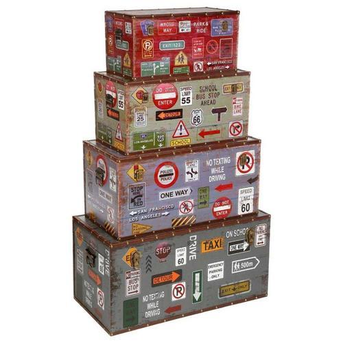 Lot De 4 Malles Canvas City - Atmosphera