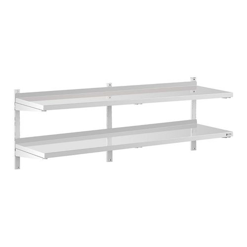 Étagère Murale Professionnel Acier Inoxydable - 2 Tablettes - 40 X 180 Cm 14_0001556