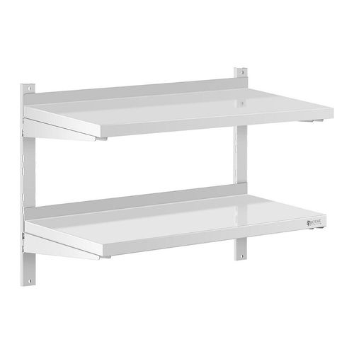 Étagère Murale Professionnel Acier Inoxydable - 2 Tablettes - 40 X 80 Cm 14_0001559