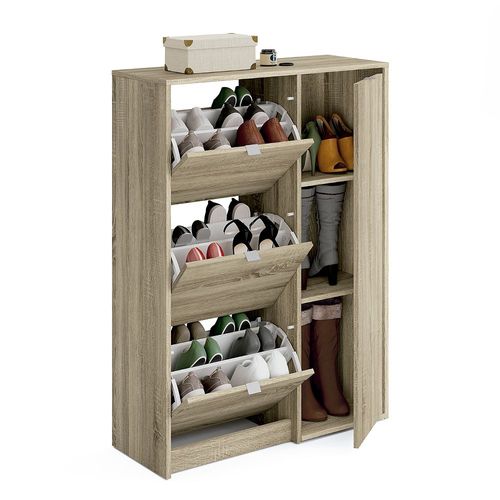 Meuble À Chaussures Coloris Cambrian - Hauteur 122 X Longueur 85 X Profondeur 37 Cm