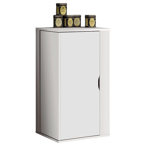 Meuble Polyvalent 1 Porte Coloris Blanc - Hauteur 90 X Longueur 47 X Profondeur 47 Cm