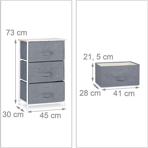 Étagère Avec Tiroirs Tissu 73 Cm Gris 13_0002581