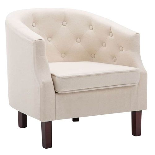 Fauteuil Chaise Siège Lounge Design Club Sofa Salon Avec Revêtement En Tissu Cm Beige 1102152/3