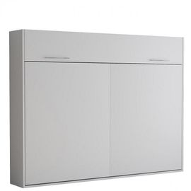 Armoire Lit Escamotable Vertigo Blanc Mat Couchage 140*200 Cm