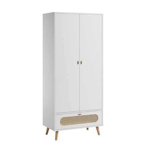 Armoire 2 Portes 1 Tiroir Vox Canne - Blanc