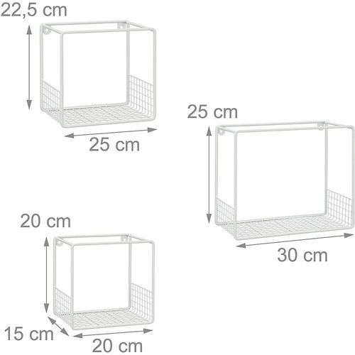 Set De 3 Étagères Tablettes Flottantes En Métal Blanc 13_0002493